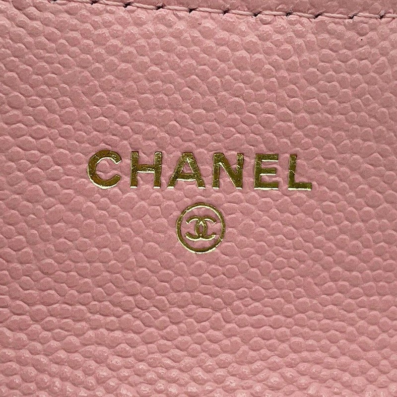 シャネル ミニチェーンウォレット カードケース マトラッセ キャビアスキン AP0238 CHANEL 財布