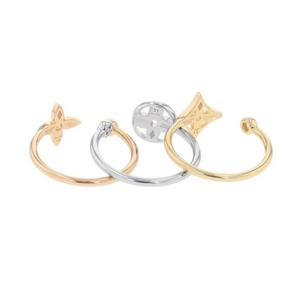 ルイヴィトン リング バーグ モノグラム イディール ダイヤモンド 3P 計約0.10ct K18PG/K18YG/K18WG サイズ51 Q9F15E 指輪