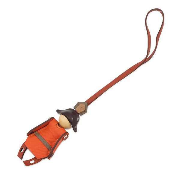 エルメス バッグチャーム 花火師 Artificier キュイーブル/オレンジ エプソン/シェブルミゾル K刻印