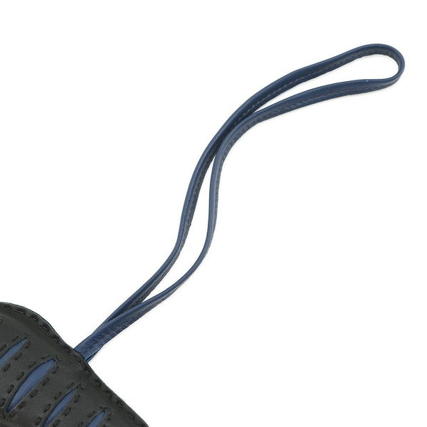 エルメス バッグチャーム ルールーチャーム ブラック/ブルーサフィール ラムスキン HERMES チャーム トラ Rooroo 黒