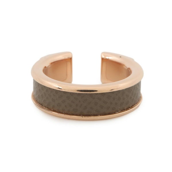 エルメス リング アテナ ドゥブル クルー エトゥープ/ピンクゴールド金具 ヴォーマダム サイズ51 HERMES 指輪