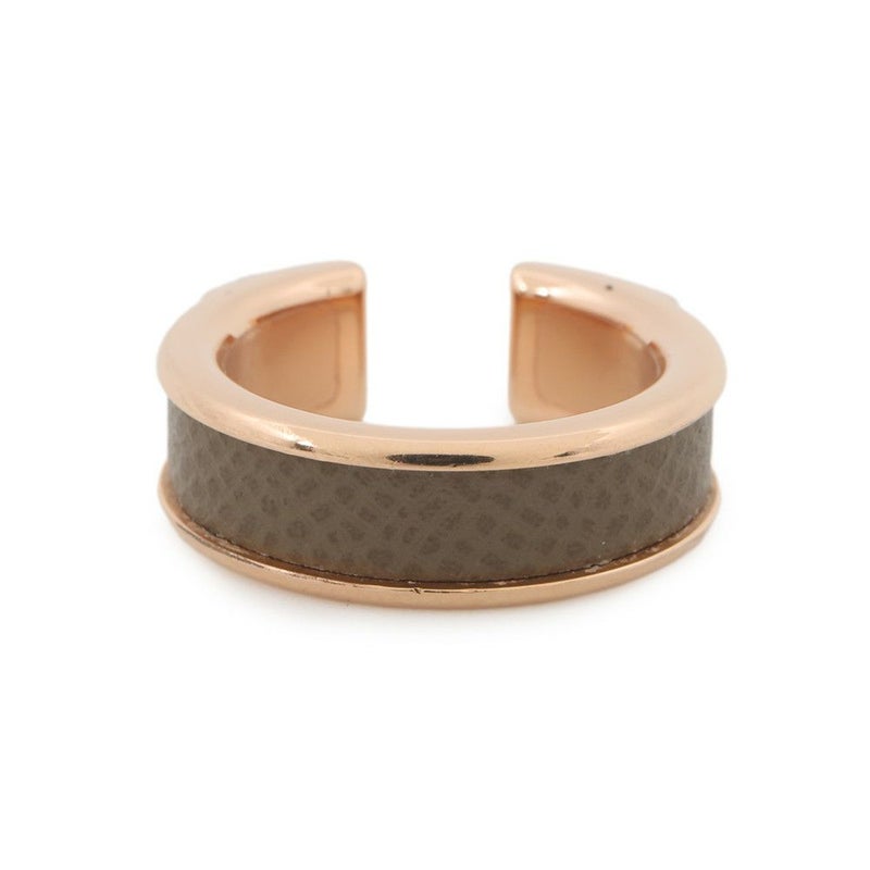 エルメス リング アテナ ドゥブル クルー エトゥープ/ピンクゴールド金具 ヴォーマダム サイズ51 HERMES 指輪