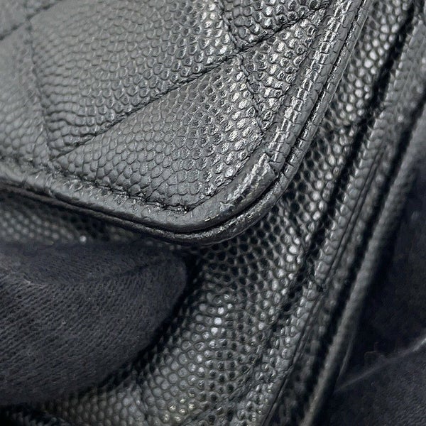 シャネル チェーンウォレット マトラッセ ココマーク キャビアスキン AP3516 CHANEL 黒