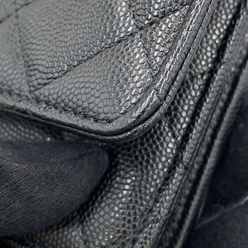シャネル チェーンウォレット マトラッセ ココマーク キャビアスキン AP3516 CHANEL 黒