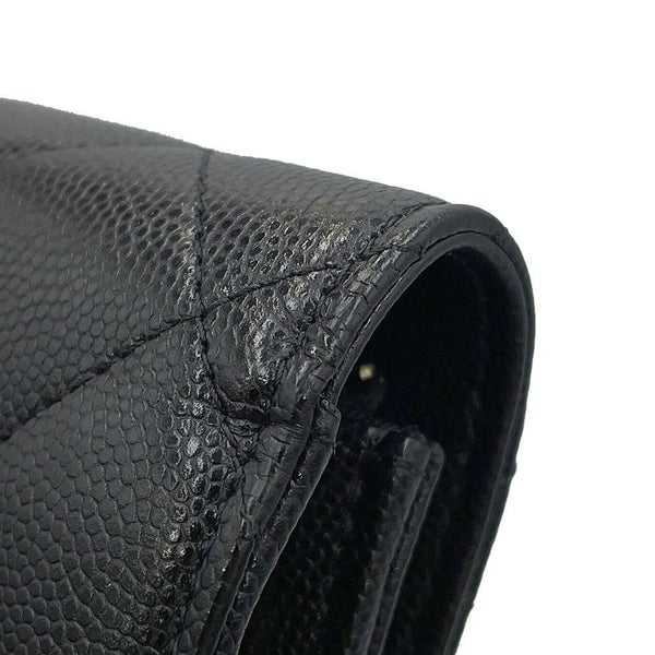シャネル チェーンウォレット マトラッセ ココマーク キャビアスキン AP3516 CHANEL 黒