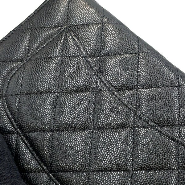 シャネル チェーンウォレット マトラッセ ココマーク キャビアスキン AP3516 CHANEL 黒