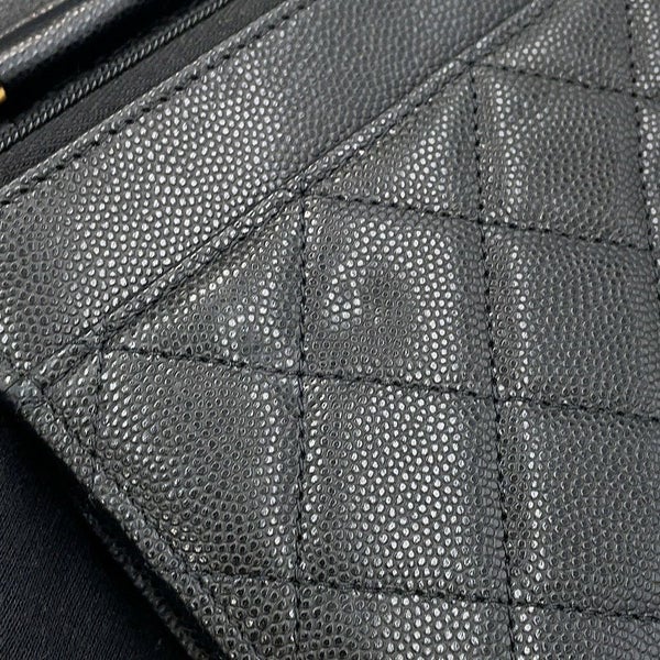 シャネル チェーンウォレット マトラッセ ココマーク キャビアスキン AP3516 CHANEL 黒