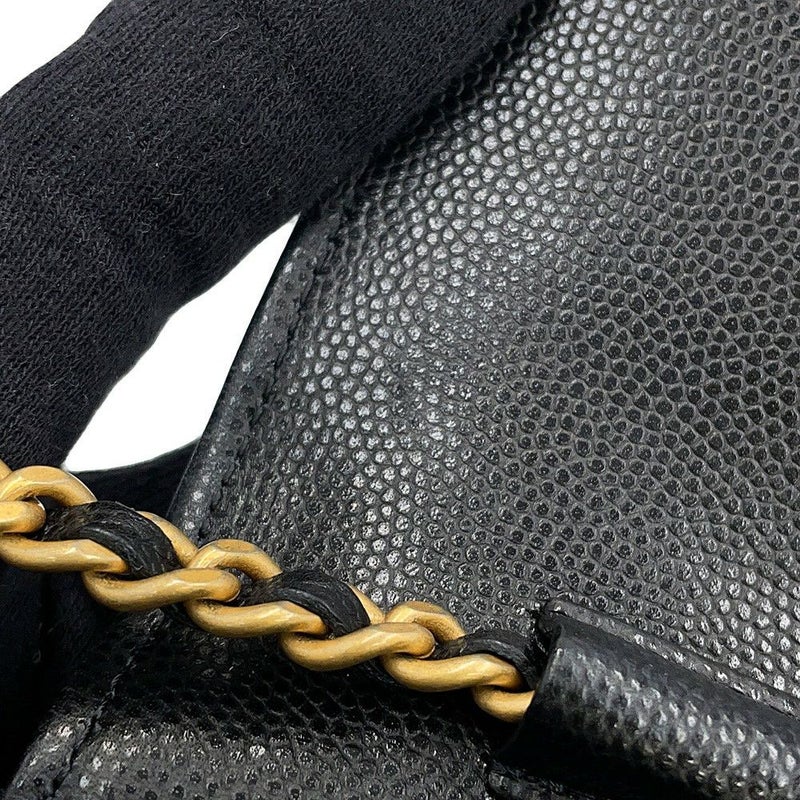 シャネル チェーンウォレット マトラッセ ココマーク キャビアスキン AP3516 CHANEL 黒
