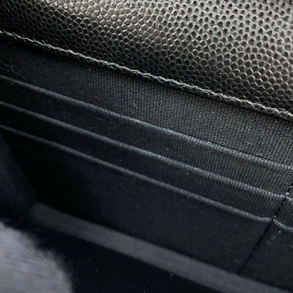 シャネル チェーンウォレット マトラッセ ココマーク キャビアスキン AP3516 CHANEL 黒