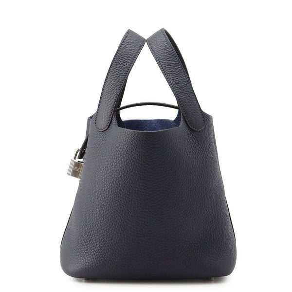 エルメス ハンドバッグ ピコタンロックPM ブルーニュイ/シルバー金具 トリヨンクレマンス K刻印