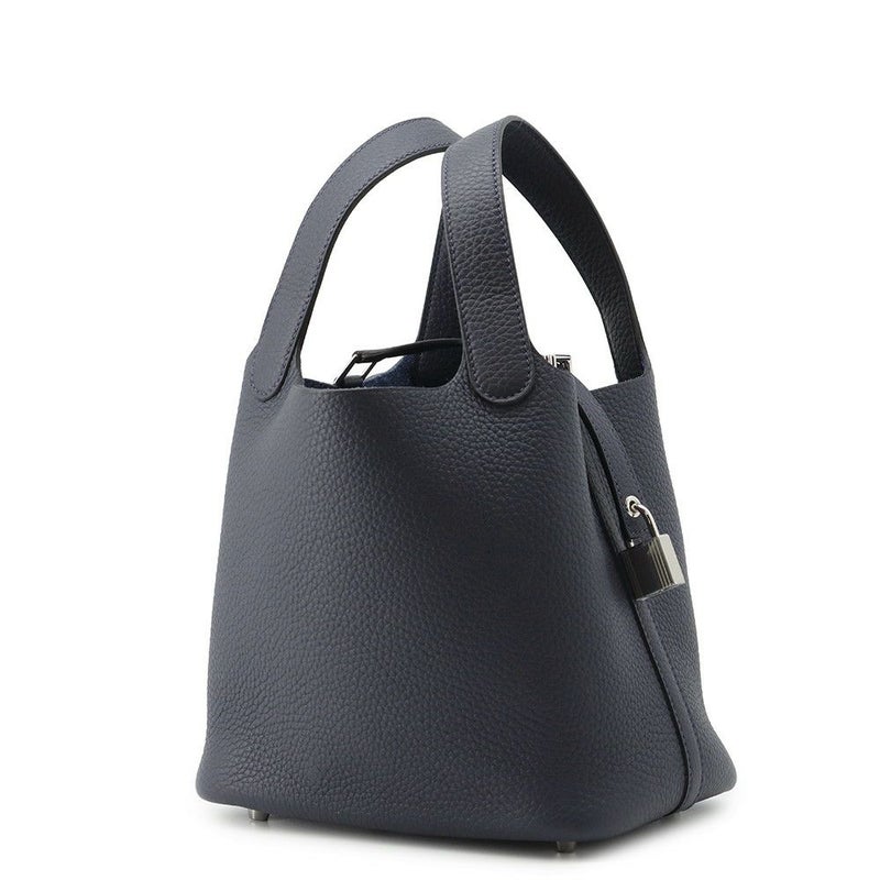 エルメス ハンドバッグ ピコタンロックPM ブルーニュイ/シルバー金具 トリヨンクレマンス K刻印