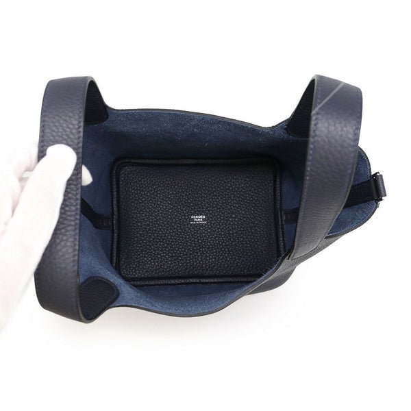 エルメス ハンドバッグ ピコタンロックPM ブルーニュイ/シルバー金具 トリヨンクレマンス K刻印