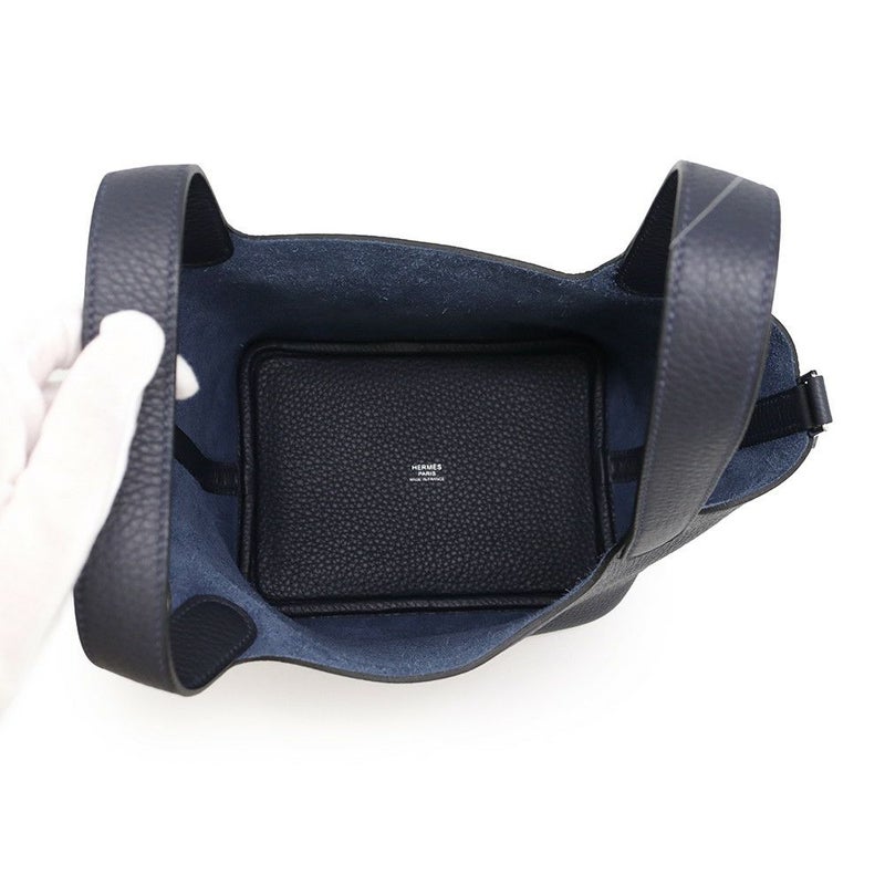 エルメス ハンドバッグ ピコタンロックPM ブルーニュイ/シルバー金具 トリヨンクレマンス K刻印