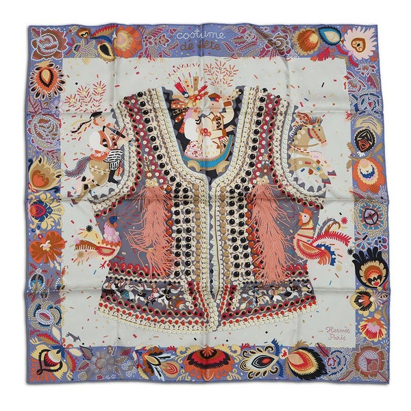 エルメス スカーフ カレ90 コスチューム・ドゥ・フェット Costume de Fete HERMES カシミヤ HERMES 2023年春夏