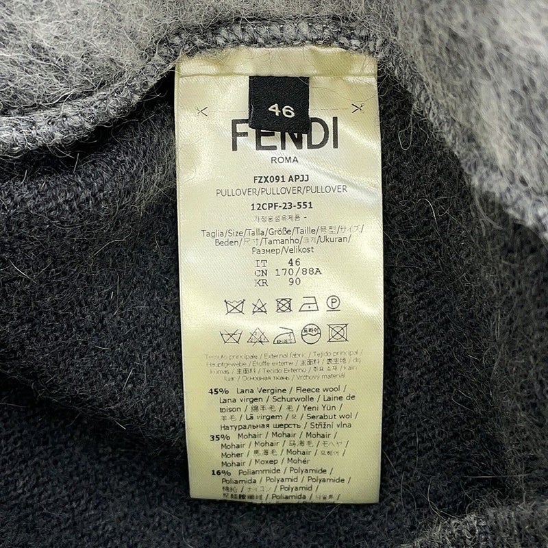 フェンディ ニット ズッカ クルーネック セーター ウール メンズサイズ46 FZX091 FENDI トップス