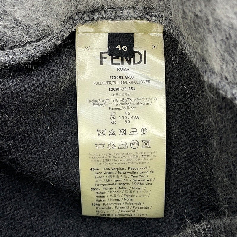 フェンディ ニット ズッカ クルーネック セーター ウール メンズサイズ46 FZX091 FENDI トップス