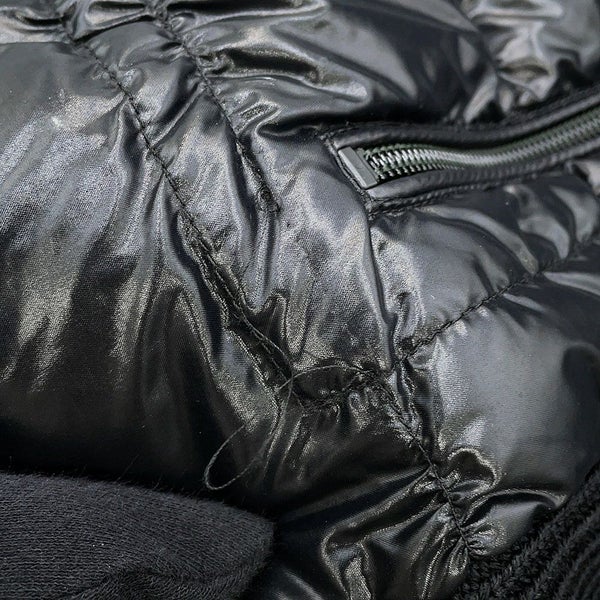 モンクレール ダウンジャケット トリコロール ニット切り替え メンズサイズM E20919416600 MONCLER 黒
