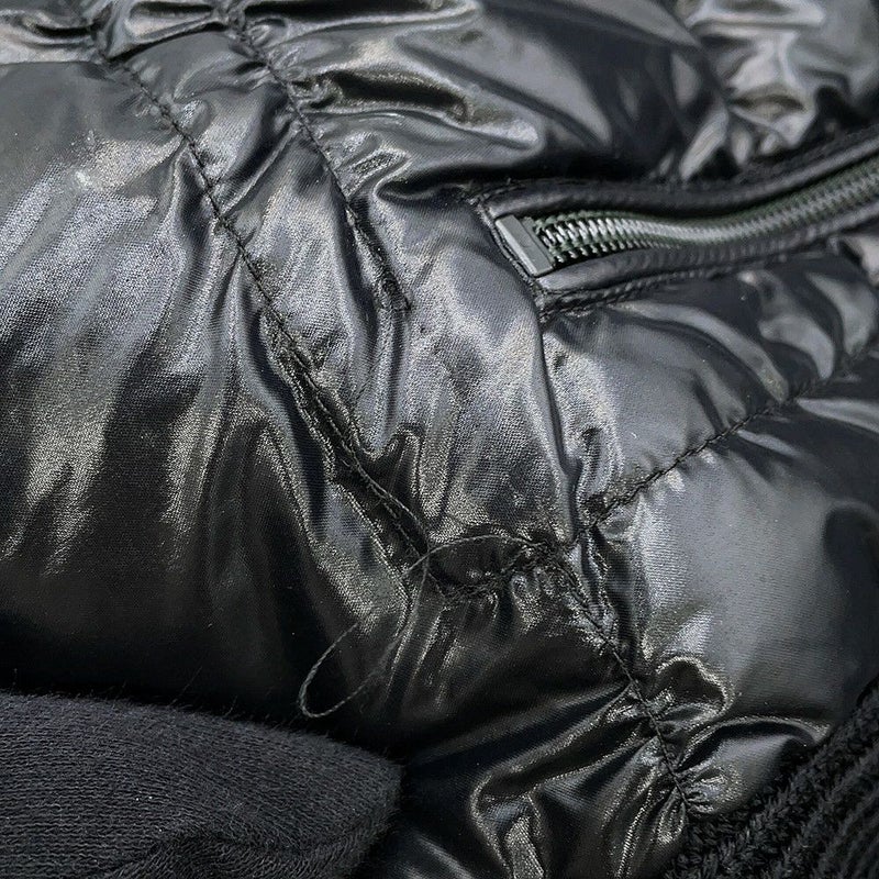 モンクレール ダウンジャケット トリコロール ニット切り替え メンズサイズM E20919416600 MONCLER 黒