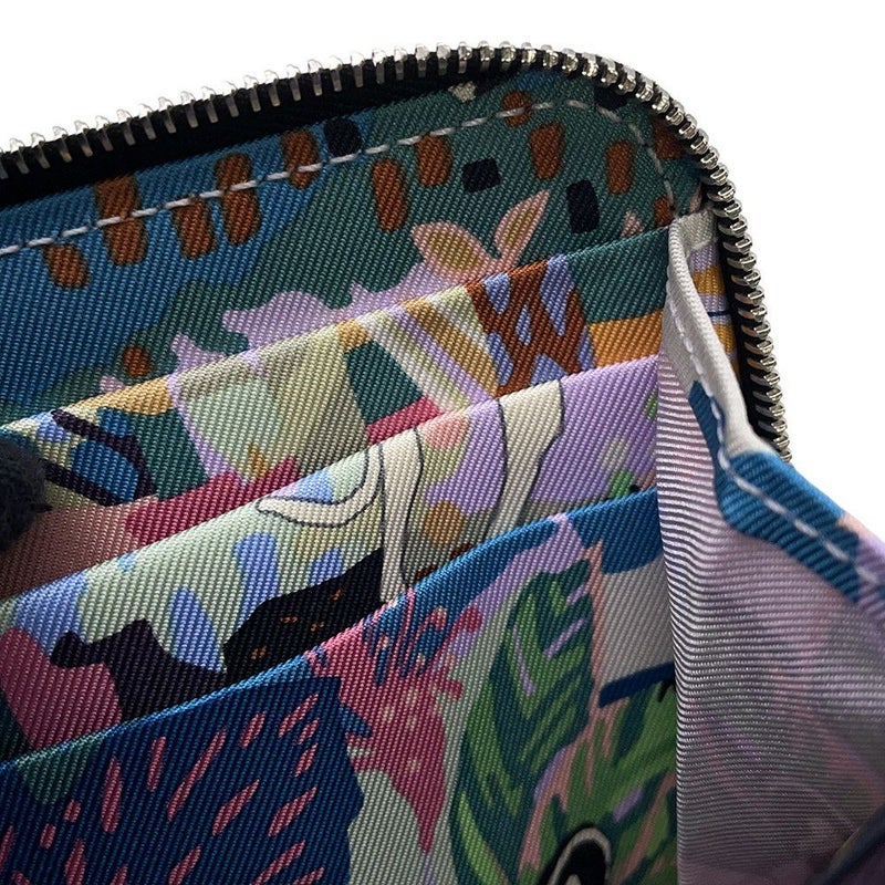 エルメス コインケース アザップコンパクト シルクイン ブラック/シルバー金具 エプソン K刻印 黒