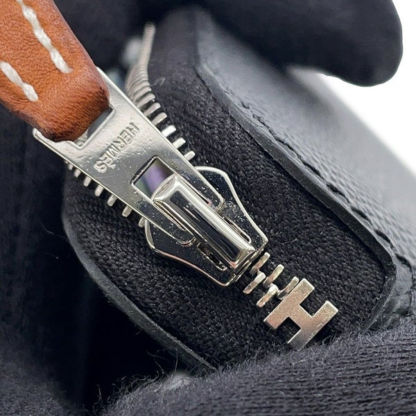 エルメス コインケース アザップコンパクト シルクイン ブラック/シルバー金具 エプソン K刻印 黒