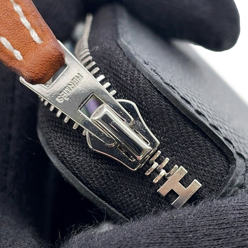 エルメス コインケース アザップコンパクト シルクイン ブラック/シルバー金具 エプソン K刻印 黒