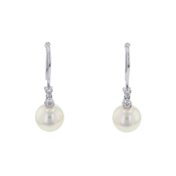 ミキモト ピアス あこや真珠/ダイヤモンド 4P 計約0.06ct パール K18WGホワイトゴールド PE-1474PU MIKIMOTO