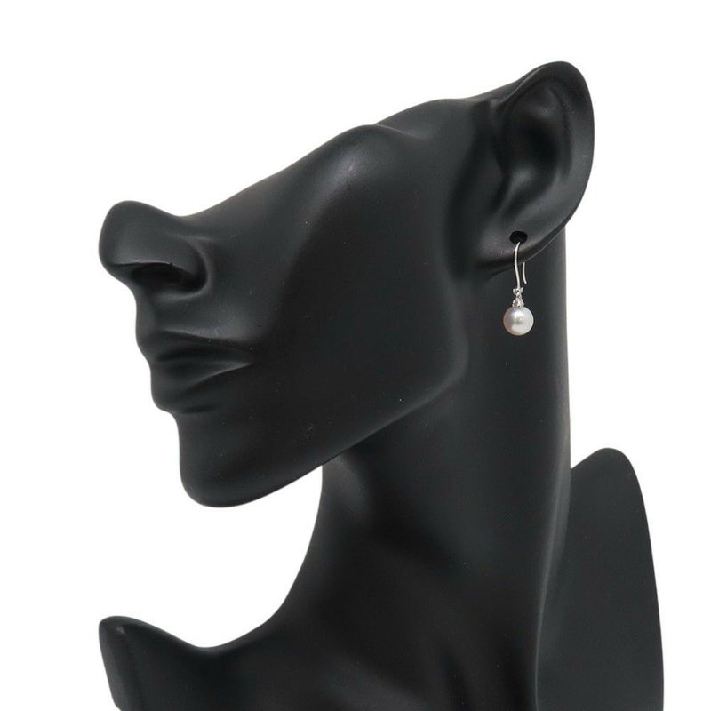 ミキモト ピアス あこや真珠/ダイヤモンド 4P 計約0.06ct パール K18WGホワイトゴールド PE-1474PU MIKIMOTO