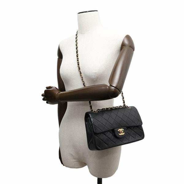 シャネル チェーンショルダーバッグ マトラッセ23 ココマーク ダブルチェーン ラムスキン A01113 CHANEL 黒