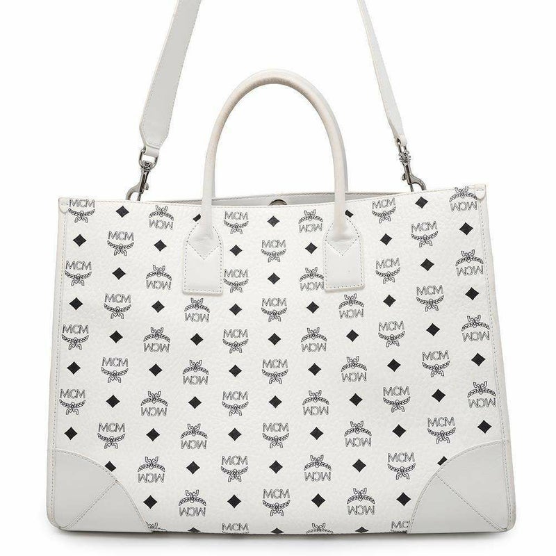 エムシーエム トートバッグ Munchen エクストララージ MWTCSBO01WT001 MCM ショルダー ハンドバッグ 白