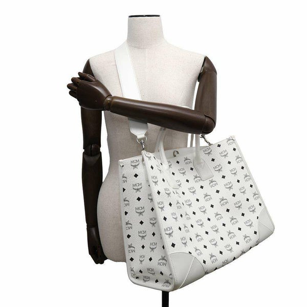エムシーエム トートバッグ Munchen エクストララージ MWTCSBO01WT001 MCM ショルダー ハンドバッグ 白