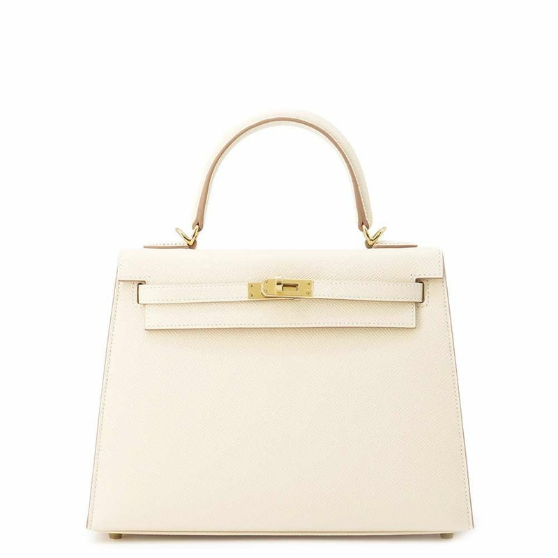 エルメス ハンドバッグ ケリー25 外縫い クレ/ゴールド金具 エプソン W刻印 2wayショルダー