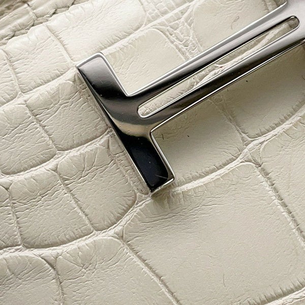 エルメス 二つ折り財布 ベアンコンパクト ベトン/シルバー金具 アリゲーターマット K刻印 財布