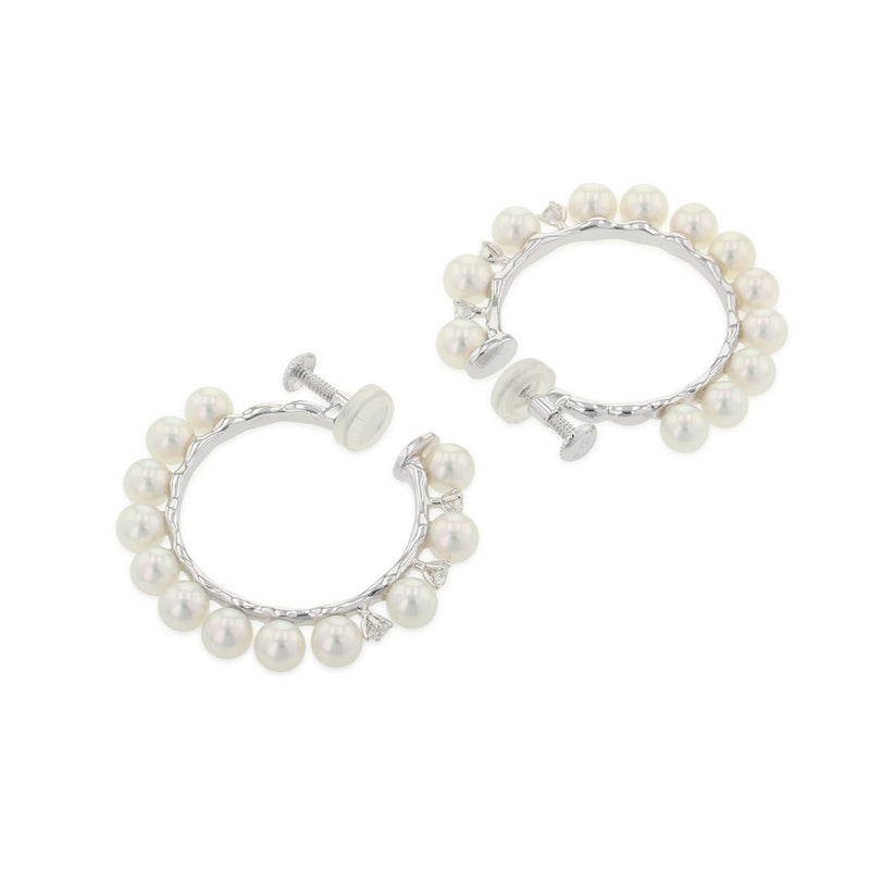 タサキ イヤリング あこや真珠/ダイヤモンド 計0.18ct K18WGホワイトゴールド TASAKI パール