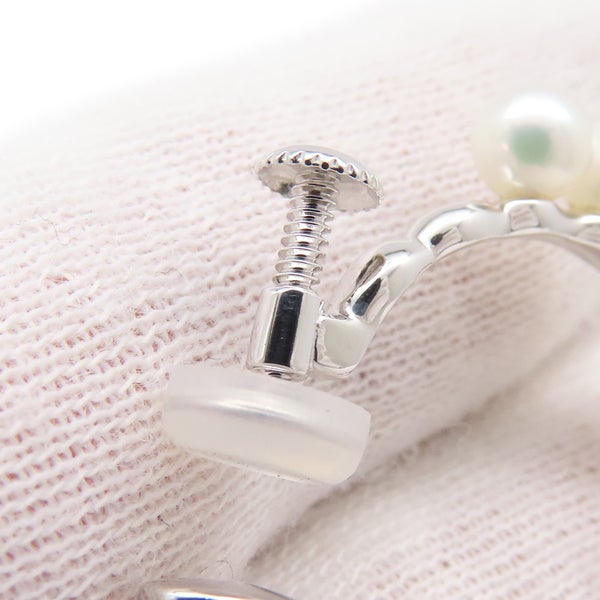 タサキ イヤリング あこや真珠/ダイヤモンド 計0.18ct K18WGホワイトゴールド TASAKI パール