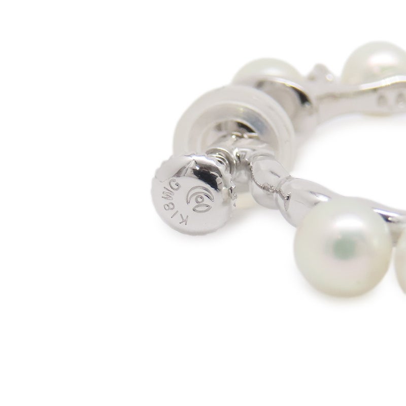 タサキ イヤリング あこや真珠/ダイヤモンド 計0.18ct K18WGホワイトゴールド TASAKI パール