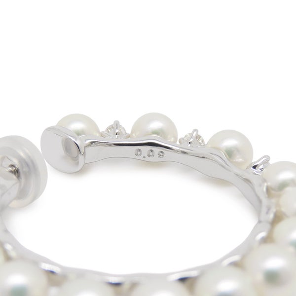 タサキ イヤリング あこや真珠/ダイヤモンド 計0.18ct K18WGホワイトゴールド TASAKI パール