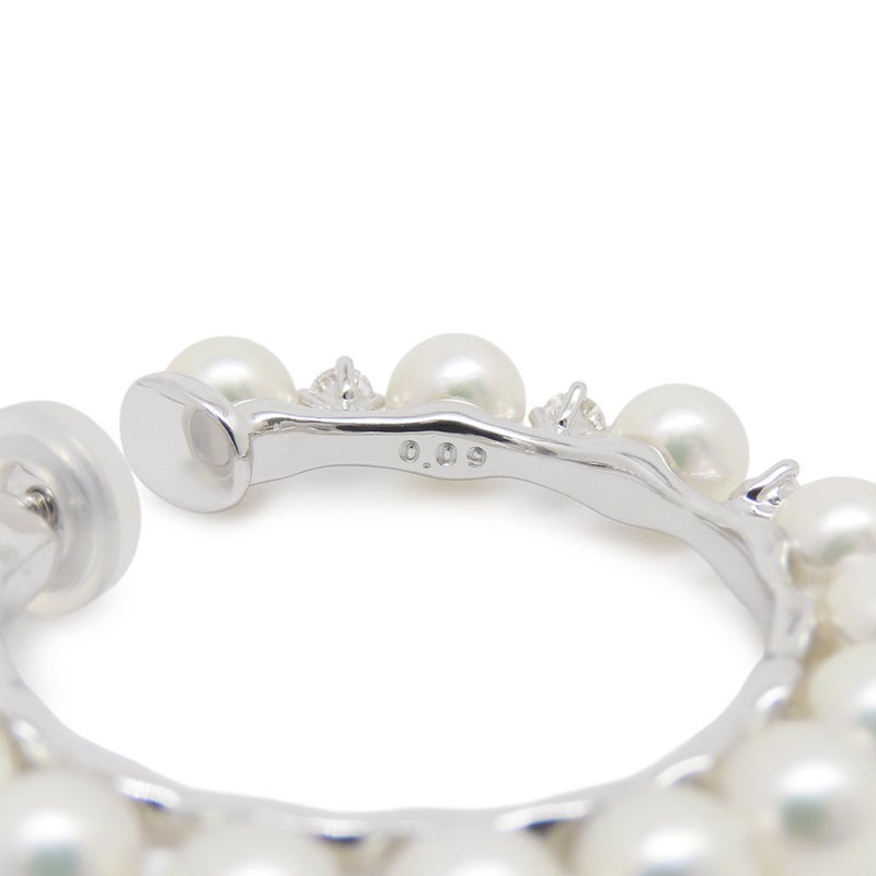タサキ イヤリング あこや真珠/ダイヤモンド 計0.18ct K18WGホワイトゴールド TASAKI パール