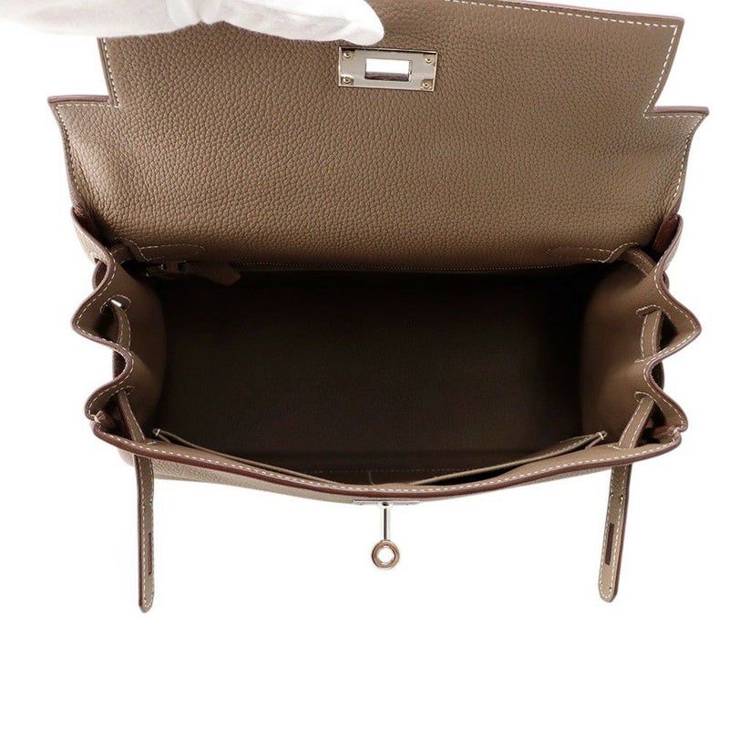 エルメス ハンドバッグ ケリー28 内縫い エトゥープ/シルバー金具 トゴ Y刻印 ２wayショルダー