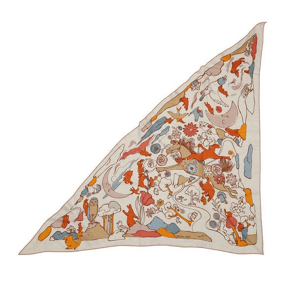 エルメス ストール トライアングル ジェアン 千と一のウサギ カシミヤ シルク HERMES 2025年秋冬