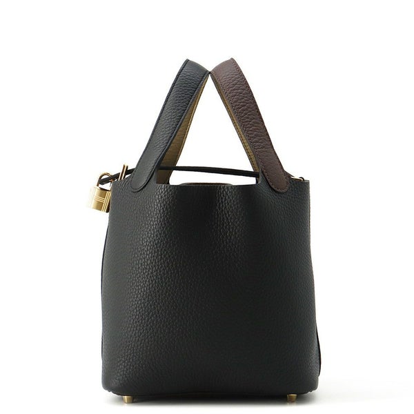 エルメス ピコタンロックPM カザック2 ブラック/マカサー/ベージュマルファ/ゴールド金具 トリヨンクレマンス W刻印