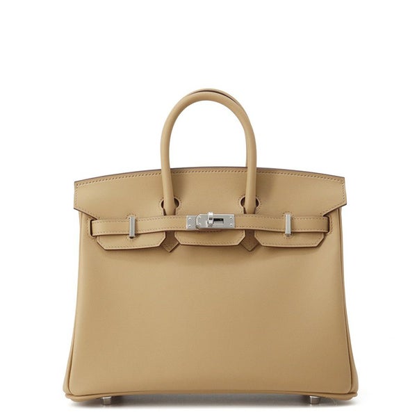 エルメス バーキン25 ビスキュイ/シルバー金具 スイフト K刻印 HERMES Birkin ハンドバッグ