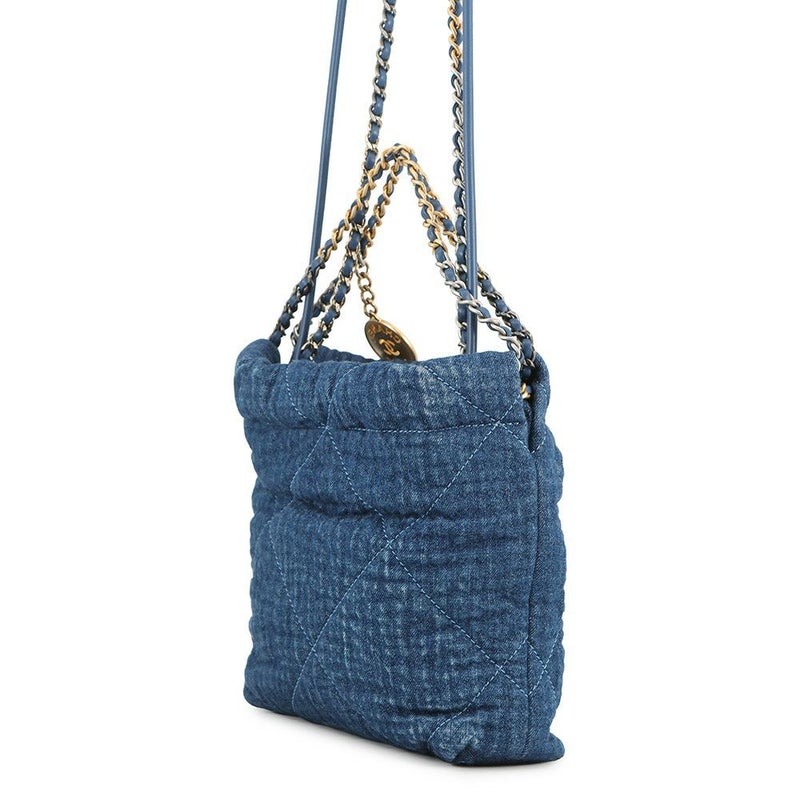 シャネル ハンドバッグ CHANEL 22 ミニ ココマーク デニム コットン AS3980 CHANEL 2wayショルダーバッグ