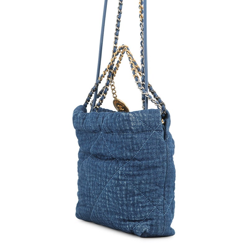 シャネル ハンドバッグ CHANEL 22 ミニ ココマーク デニム コットン AS3980 CHANEL 2wayショルダーバッグ