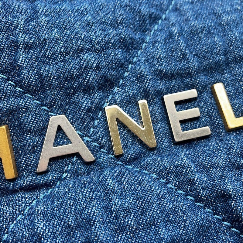 シャネル ハンドバッグ CHANEL 22 ミニ ココマーク デニム コットン AS3980 CHANEL 2wayショルダーバッグ