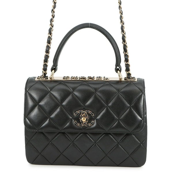 シャネル ハンドバッグ ココマーク マトラッセ トレンディCC ラムスキン A92236 CHANEL 2way チェーンショルダー 黒