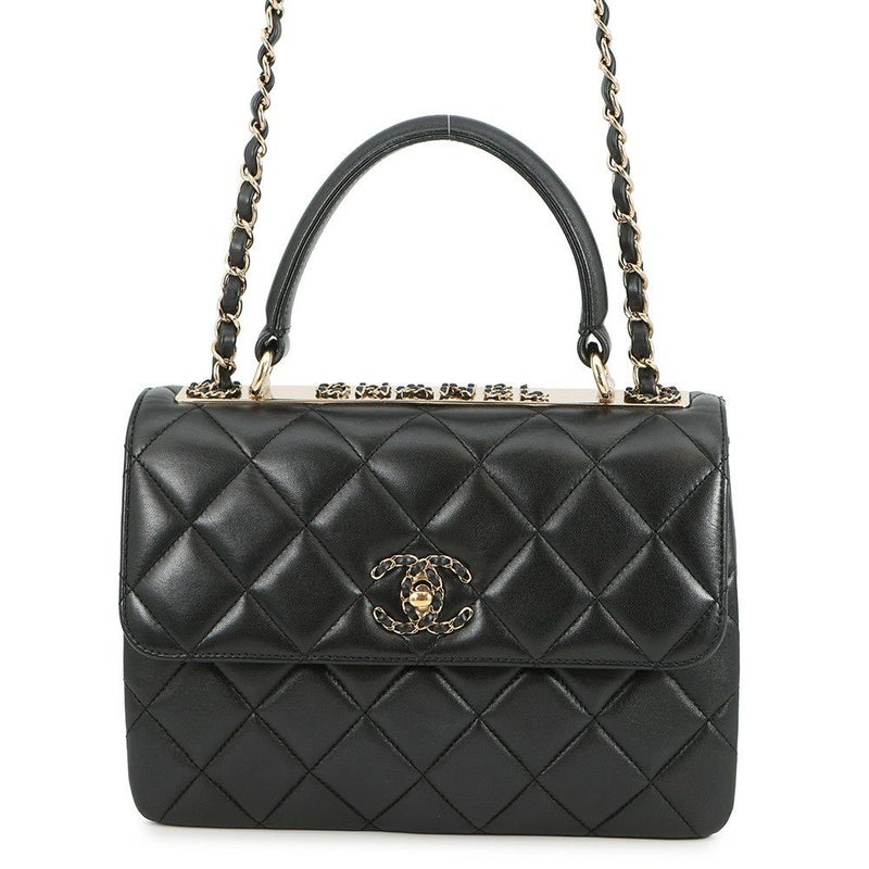 シャネル ハンドバッグ ココマーク マトラッセ トレンディCC ラムスキン A92236 CHANEL 2way チェーンショルダー 黒