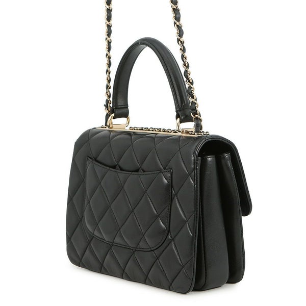 シャネル ハンドバッグ ココマーク マトラッセ トレンディCC ラムスキン A92236 CHANEL 2way チェーンショルダー 黒