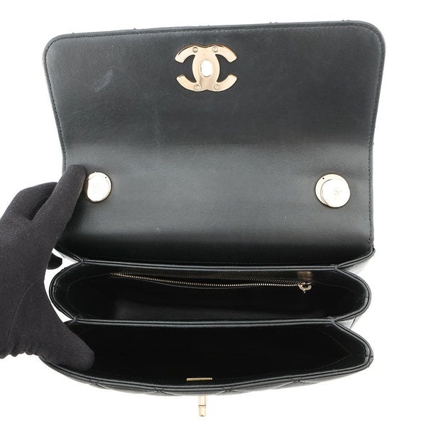 シャネル ハンドバッグ ココマーク マトラッセ トレンディCC ラムスキン A92236 CHANEL 2way チェーンショルダー 黒