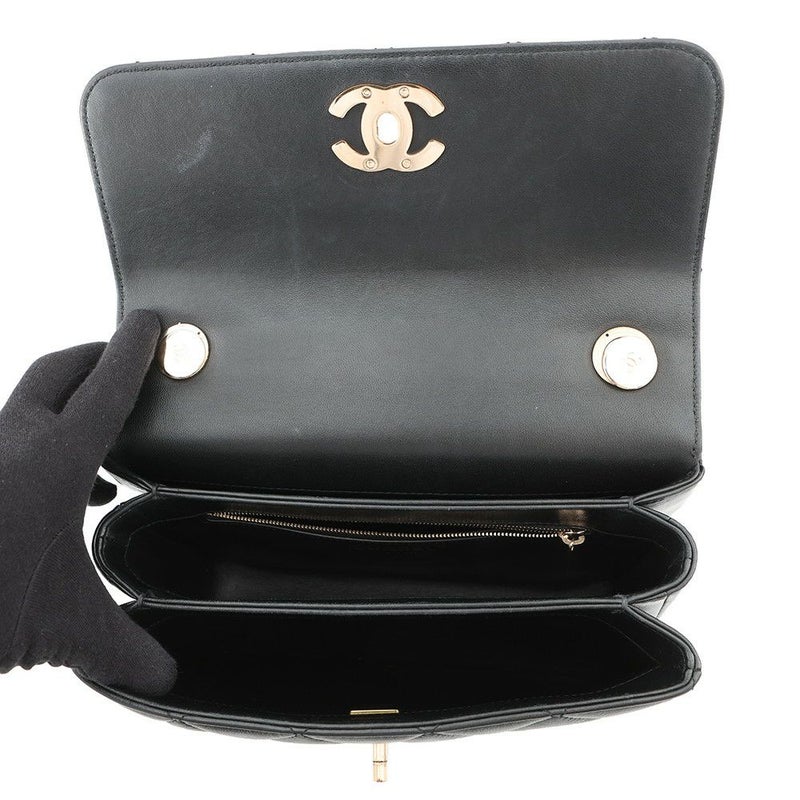 シャネル ハンドバッグ ココマーク マトラッセ トレンディCC ラムスキン A92236 CHANEL 2way チェーンショルダー 黒