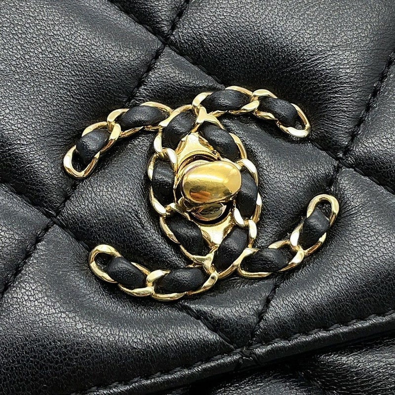 シャネル ハンドバッグ ココマーク マトラッセ トレンディCC ラムスキン A92236 CHANEL 2way チェーンショルダー 黒